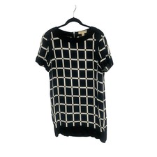 Michael Michael Kors Black White Checkered Short Sleeve Dress Size 16