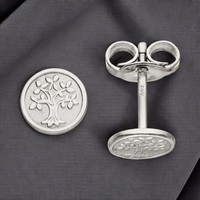 Ohrstecker Baum Lebensbaum 925 Sterling Silber Mattiert Ohrringe Silberohrringe