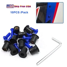 10PC Windshield Screws Bolts Kit for Motorcycles Secure Mounting Black Universal