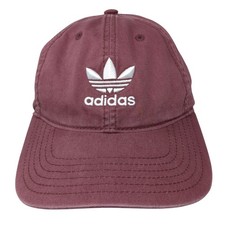 Adidas Slideback Baseball Cap Red One Size Adjustable Embroidered Trefoil