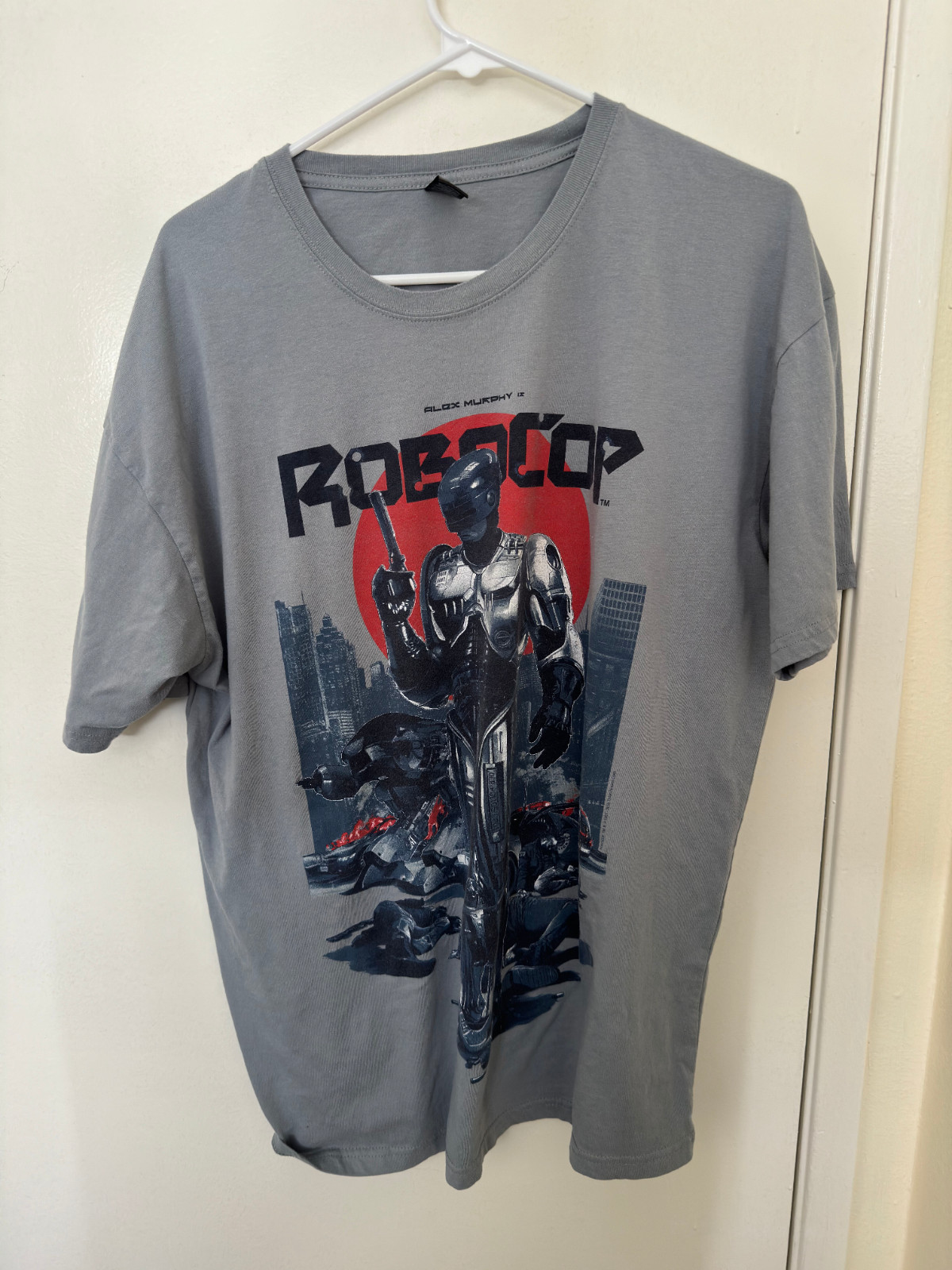 ROBOCOP Shirt Gray LOOT CRATE Alex Murphy Sci-Fi Robo Cop 80s Crew Neck