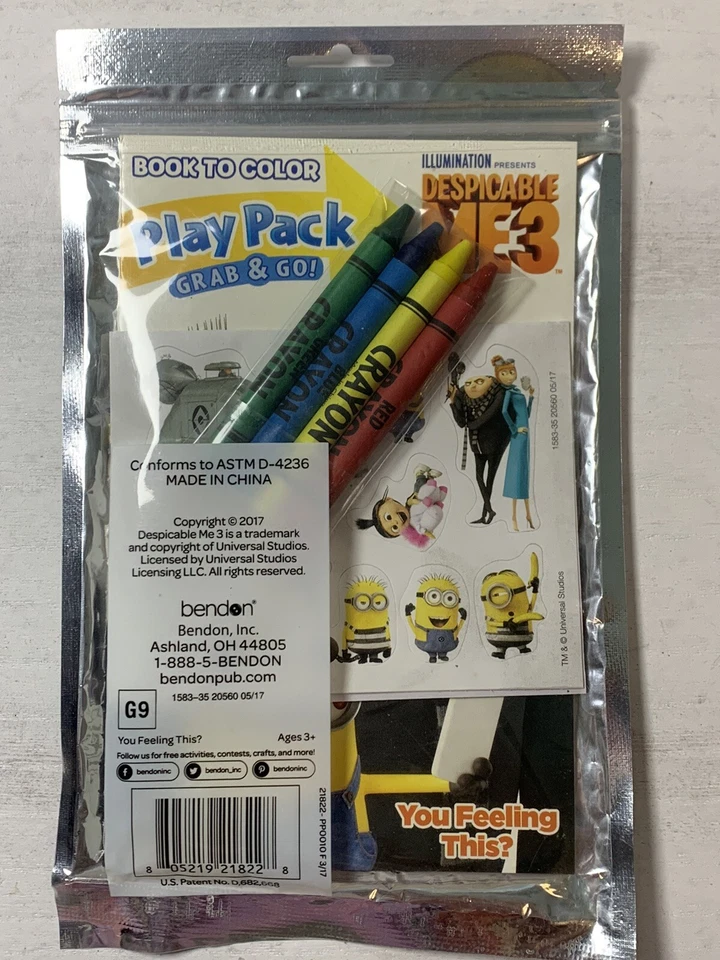 DESPICABLE ME MINIONS Party Activity Pack, Stickerland, Stickers, Tattoos NEW - Image 3 of 4