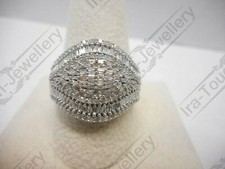 4Ct Round Cut Lab Created Diamond Anniversary Cluster Ring 14K White Gold Finish