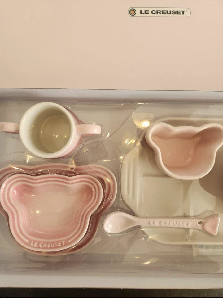 Le Creuset Baby Tableware 7 Set Coastal Pink Plate Stoneware with box - Image 3 of 4