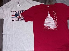 New Lot Washington DC US Capitol Tshirt Red Short Sleeve Made In USA ~ Medium