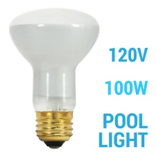 POOL LIGHT 130V =120V 100W R20 Flood Bulb Dimmable Frosted Medium E26