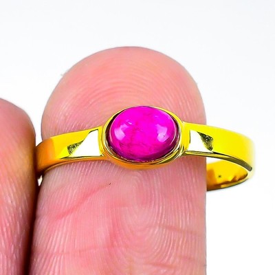 Kaschmir roter Rubin Stein 925 Silber Damen Tag Ethno Band Boho Ring Schmuck US 10