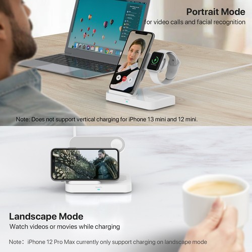 SooPii 4 in 1 Wireless Charging Station with Built-in QC 3.0 AC Adapter - Picture 4 of 8
