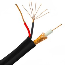 1000ft Black RG59 Siamese Cable Spool, Direct Burial, 18/2 Power