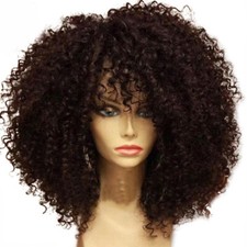 Women's Lady Natural Short Curly Wavy Wig Black Ladies Synthetic Hair Costume
