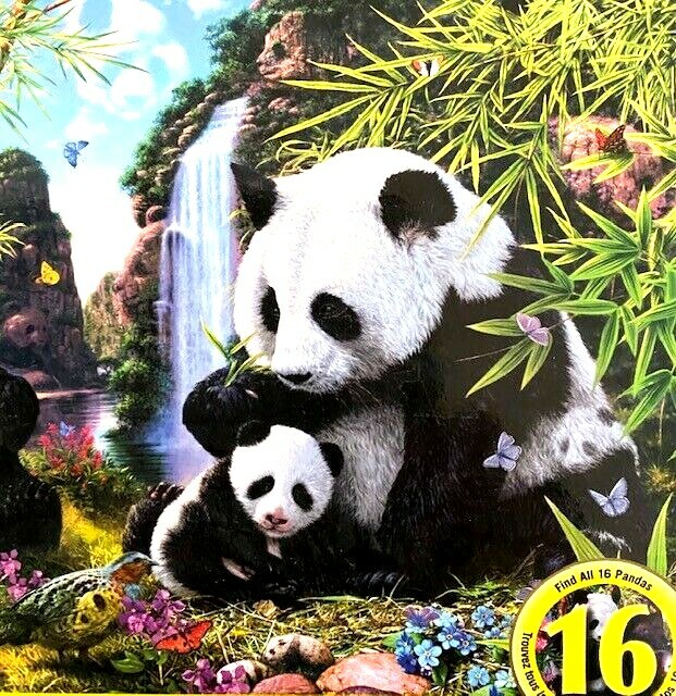 Close Up Panda COMP 500 pc Glow in the Dark Puzzle 21x15 Mom