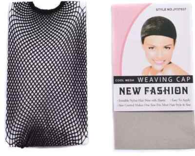 BLACK ELASTIC STRETCHABLE MESH WIG CAP STOCKING SLEEP HAIR NET LINER FISHNET 005