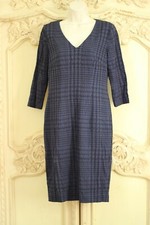 Planet Size 10  UK Shift dress Blue check work business formal smart