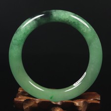 56mm Natural Emerald Green Jadeite Jade Bracelet Bangle Burma Jade A-S-FP5266