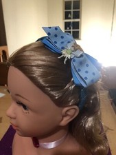 girl headband with bow and fairy blue