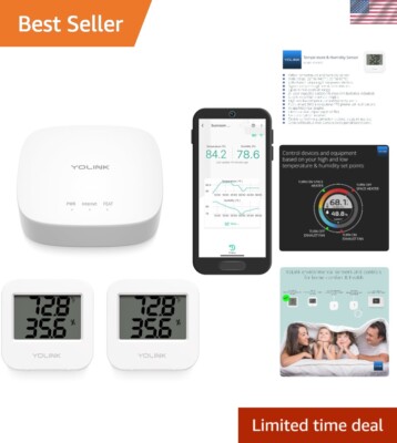 Wireless Smart Sensor Kit: Temp/Humidity Monitor with Alexa & IFTTT Support