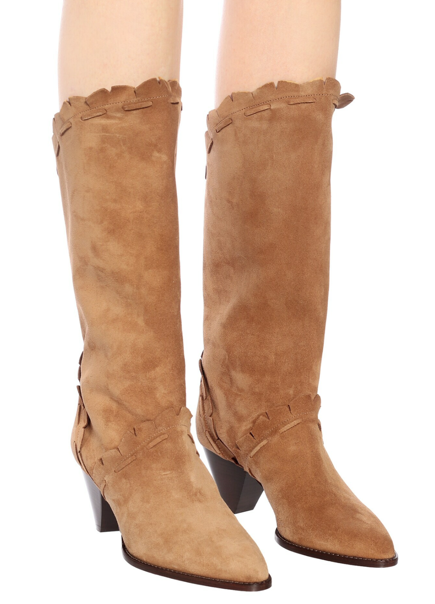 NIB Isabel Marant Leesta Scallop Edge Topstitch Suede