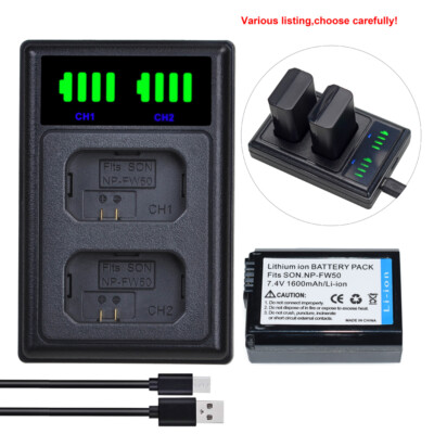 NP-FW50 Battery / Charger for Sony Alpha a3000 a3500 a37 a5000 a5100 a6000 a6300