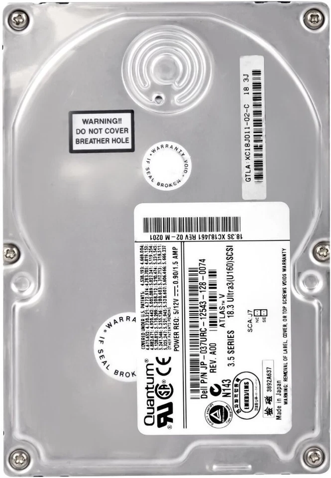 Hard Drive Dell 037URC XC18J011 18GB 7.2K 4MB SCSI U160 3.5" - Image 3 of 3