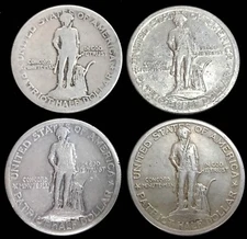 (4) 1925 LEXINGTON CONCORD SESQUICENTENNIAL COMMEMORATIVE HALF DOLLARS