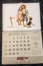 1990 Norman Rockwell Embosssed 16x 25 Kings County Ready Mix Calendar Nos 