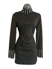 stunning sexy black glitter bodycon mini dress 8
