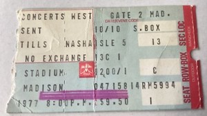 CROSBY STILLS & NASH November 1977 Concert Tix @ CHICAGO STADIUM Ticket Stub CSN