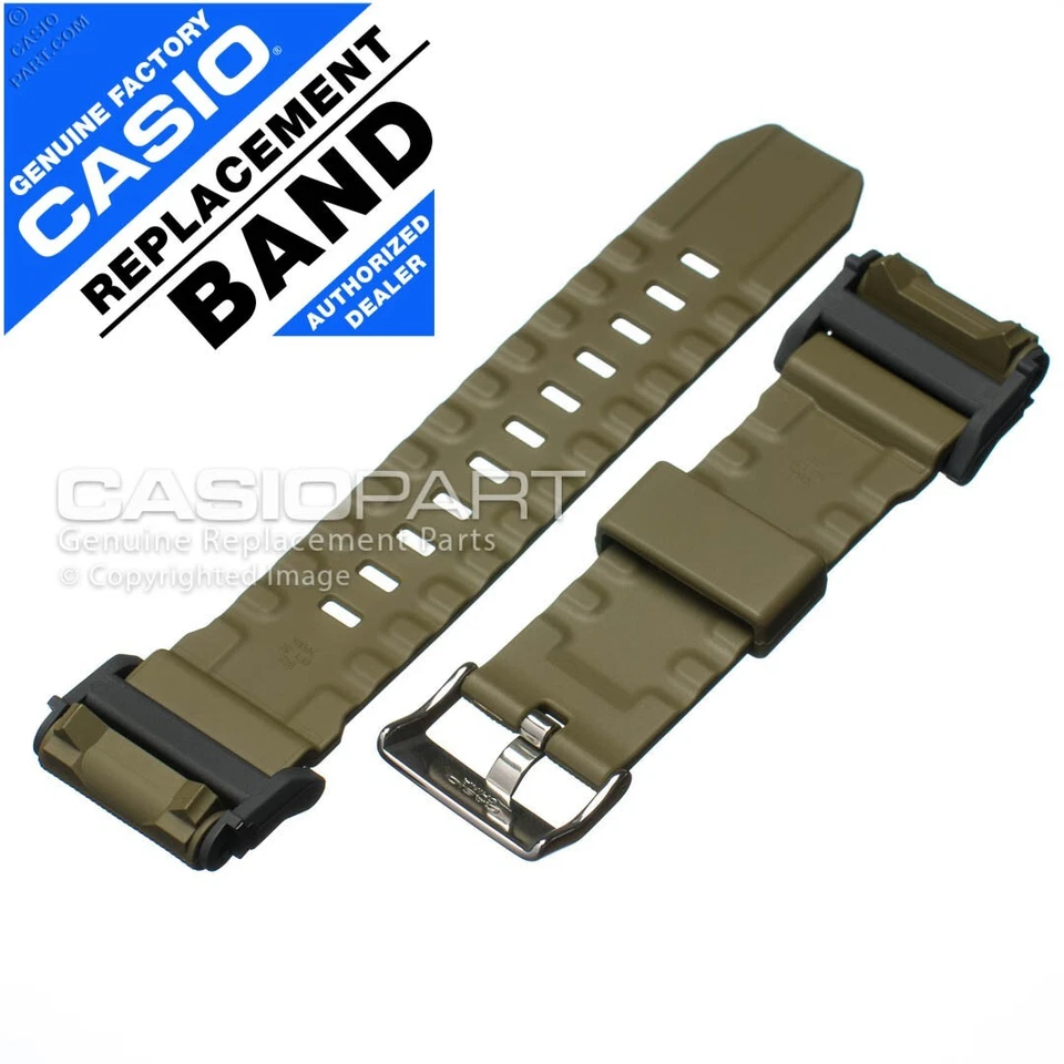 Correa de reloj genuina Casio G-Shock GD400 GD-400-9 verde oliva goma resina Foto 2 de 2
