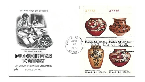 1706-09 Pueblo Indian Pottery ArtCraft plate block FDC