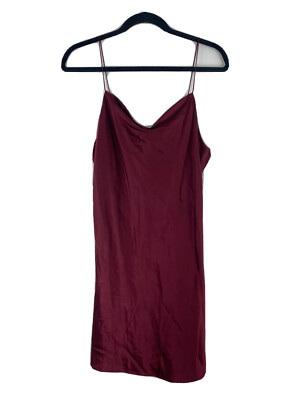 Cami NYC Womens Silk Slip Dress Size M Red Burgundy Maroon Cowl Neck Mini |  eBay