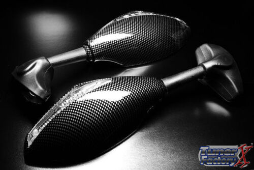 Carbon Mirrors Fit Triumph Daytona 675 All Year Integrated Led universal install (For: Triumph Daytona 955i)
