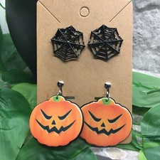 4 PC Matching Clip-on Non Pierced Earrings Set Silver-Tone New Free Ship 8693