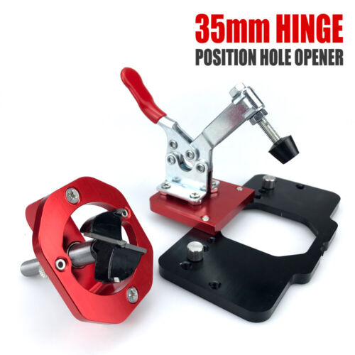 35mm Cabinet Hinge Jig Drilling Hole Puncher Drill Guide Woodworking Locator Kit