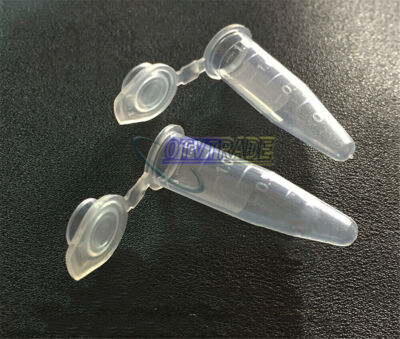 100Pcs Lab Clear Micro Plastic Test Tube 1.5ml Centrifuge Vial Snap Cap Containe
