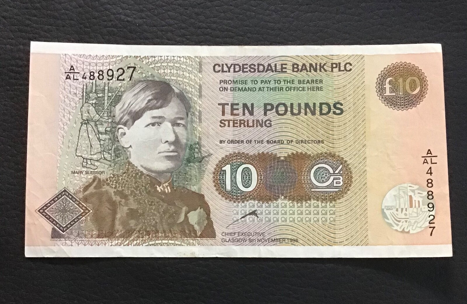 Scotland Clydesdale Bank PLC £10 note A/AL 488927 3142 eBay