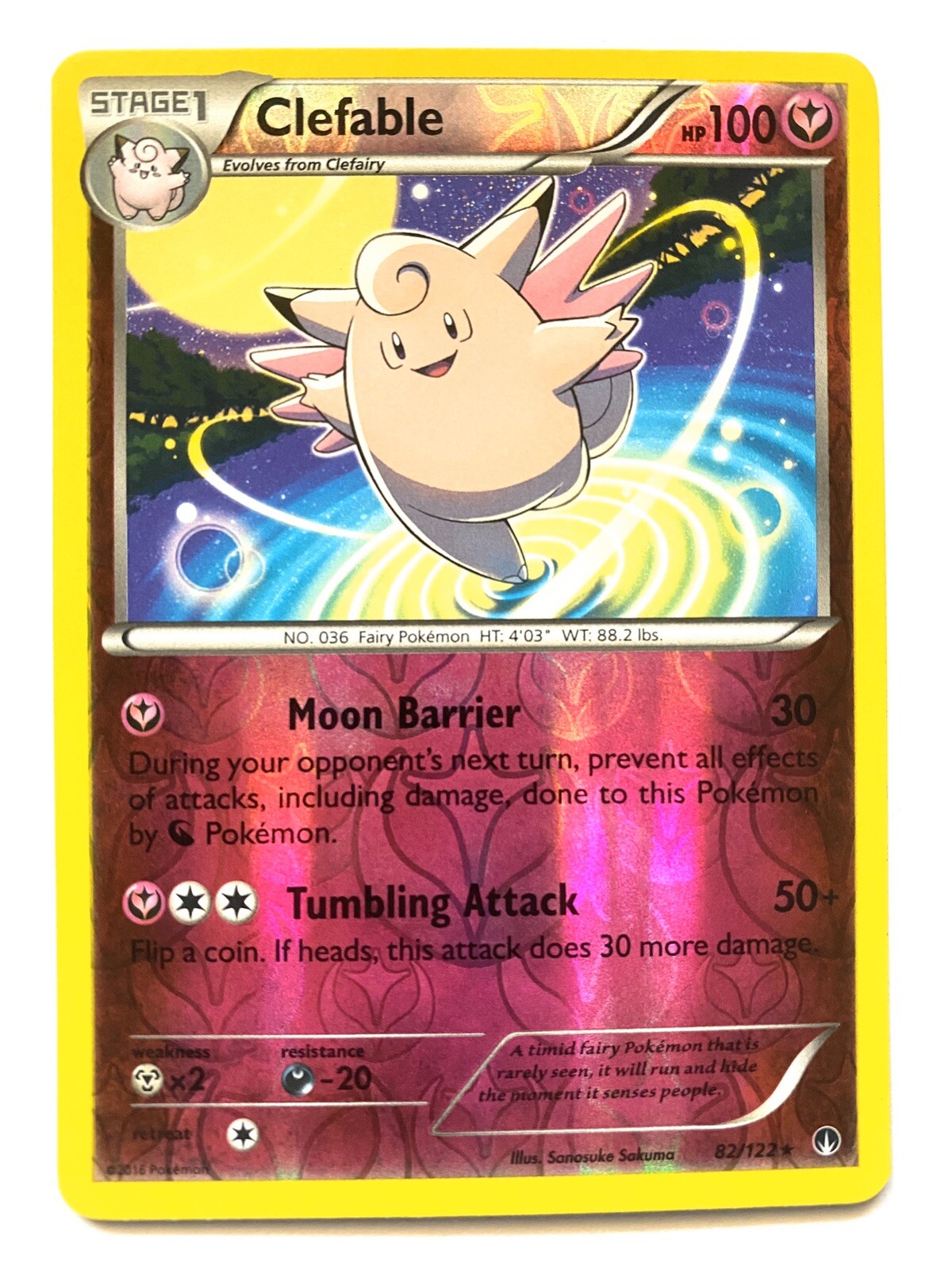 x1 Clefable - 82/122 - Rare - Reverse Holo Pokemon XY Breakpoint M/NM