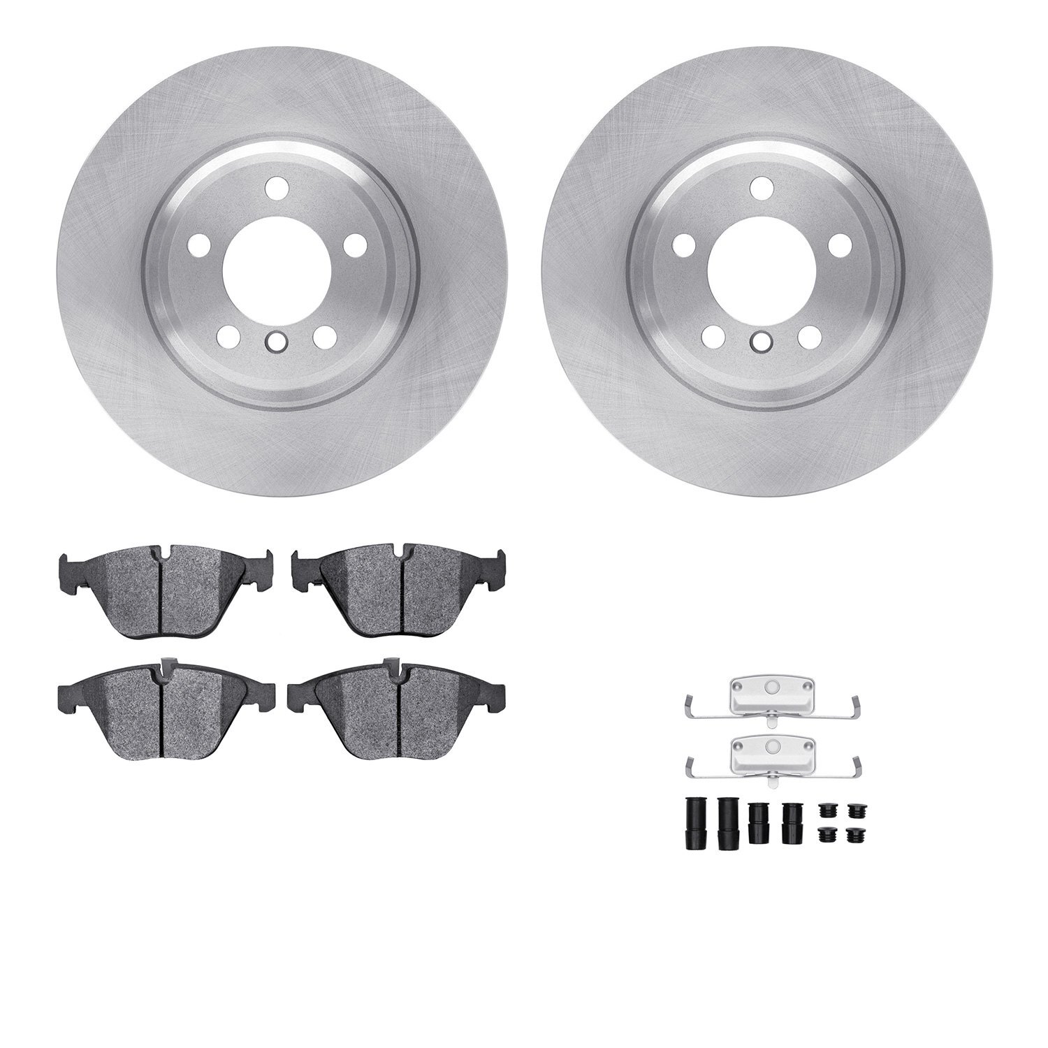 For BMW 750i 2006-2008 R1 Concepts WFUH1-31358 Front Brake Kit w Optimum Pads