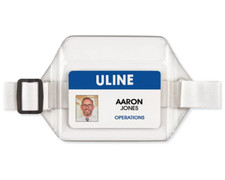 10 Pack - Arm Band Photo ID Badge Holder with Elastic White Strap 2x3 holder