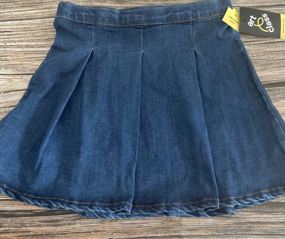 Pleated denim skirt clearance ebay