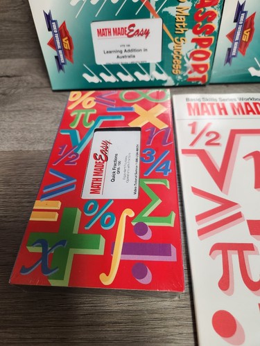 Math Made Easy Learning Program VHS Addition Subtraction Divison Lot of ...