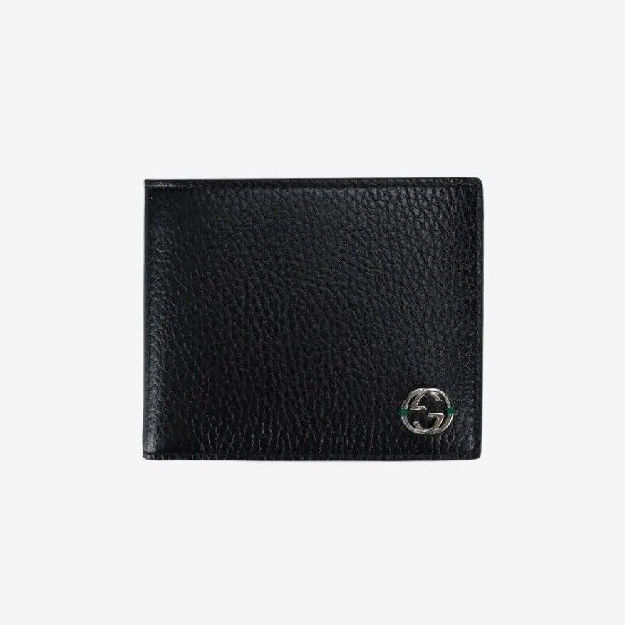 NEW Gucci Interlocking GG Bifold Leather Wallet Black with NEW Gucci Interlocking GG Bifold Leather Wallet Black with