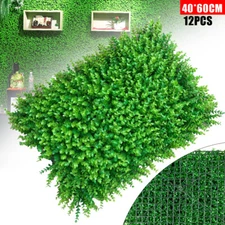 12pc 24"x16" Artificial Boxwood Hedge Mat Plant Panels Greenery Walls Outdoor