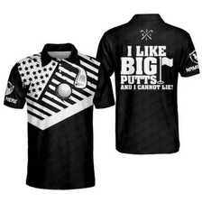 I Like Big Putts And I Cannot Lie Golf Polo shirt, Custom name Golf shirt, Golf