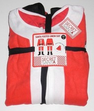 Santa Footed Pajamas w/Hat  Belt Men's size Medium or Large NWT