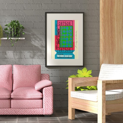 Andy Warhol Fine Art Print, 1967 Film Festival Ticket Fifth New York, No Frame - Picture 3 of 6