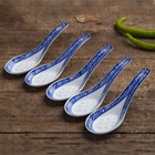 Blue & White Soup Spoons Chinese Pretty Porcelain Ceramic Spoon Tableware