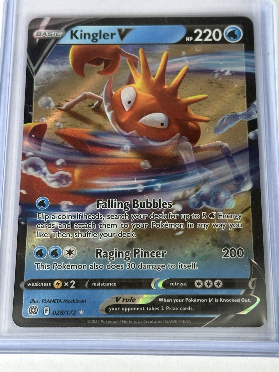 Kingler V 028/172 Ultra Rare Brilliant Stars Pokemon Card