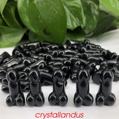 5pcs Natural Obsidian Mini Male Penis skull Quartz Crystal Carved skull Healing - Picture 1 of 8