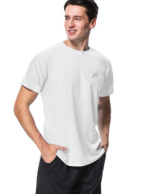 Mens UV Block Short Sleeve T-Shirt Training Running Sports Shirt Quick Dry 