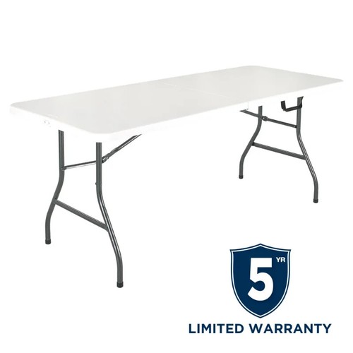 Cosco 6ft White Outdoor Garden Camping Picnic Table Portable Folding Table - Picture 15 of 24